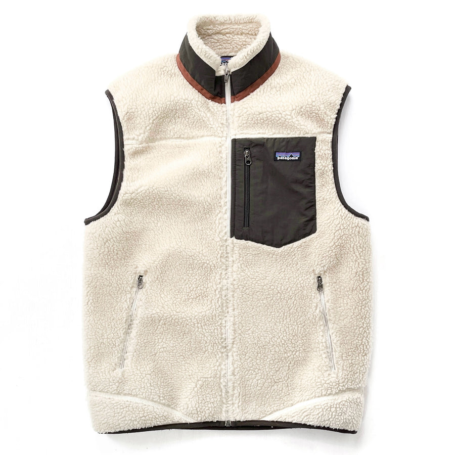 2012 Patagonia Classic Retro-X Fleece Vest, Natural & Walnut (M)