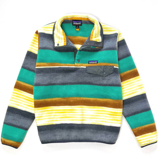 2016 Patagonia Printed Synchilla Snap-T, Painted Fitz Stripe: Forge Grey (XS)