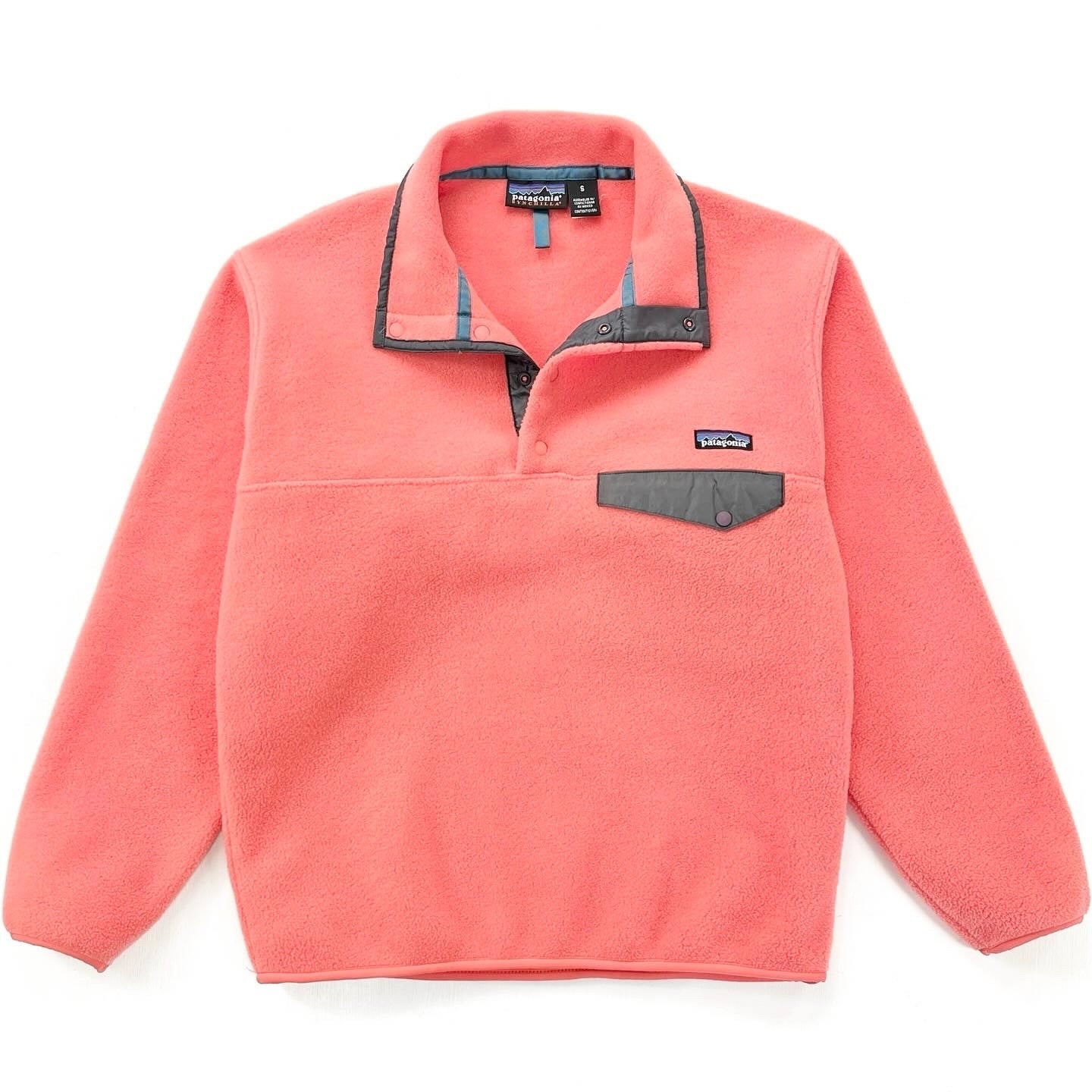 Patagonia Catalin Coral discount Orange and pink re-tool Snap-T fleece pullover Sz S