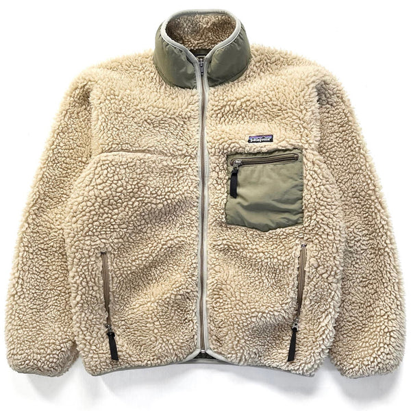 2003 Patagonia Classic Retro Cardigan, Natural & Sage Khaki (S)