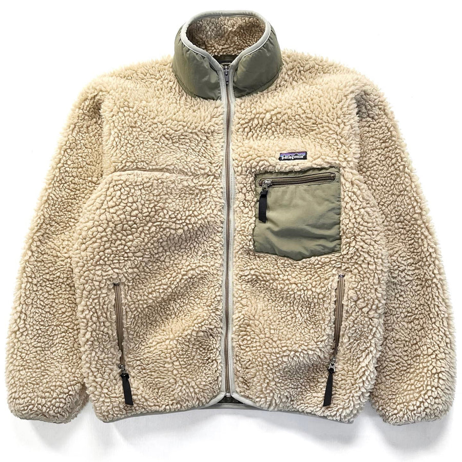 2003 Patagonia Classic Retro Cardigan, Natural & Sage Khaki (S)