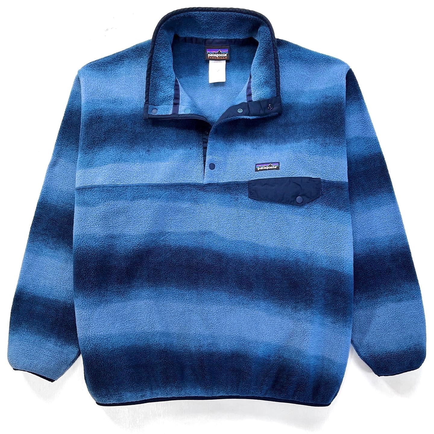 2015 Patagonia Printed Synchilla Snap-T, Hand Dipped: Navy (XL)