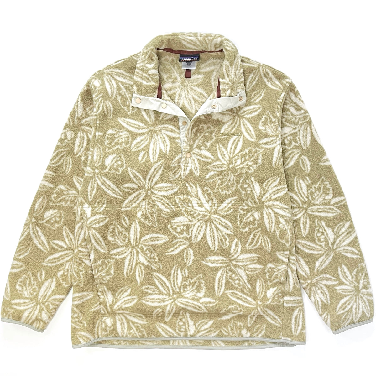2005 Patagonia Printed Synchilla Marsupial Snap-T Pullover, Tropical: Light Olive (L)