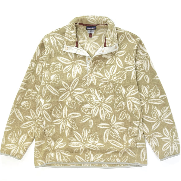 2005 Patagonia Printed Synchilla Marsupial Snap-T Pullover, Tropical: Light Olive (L)