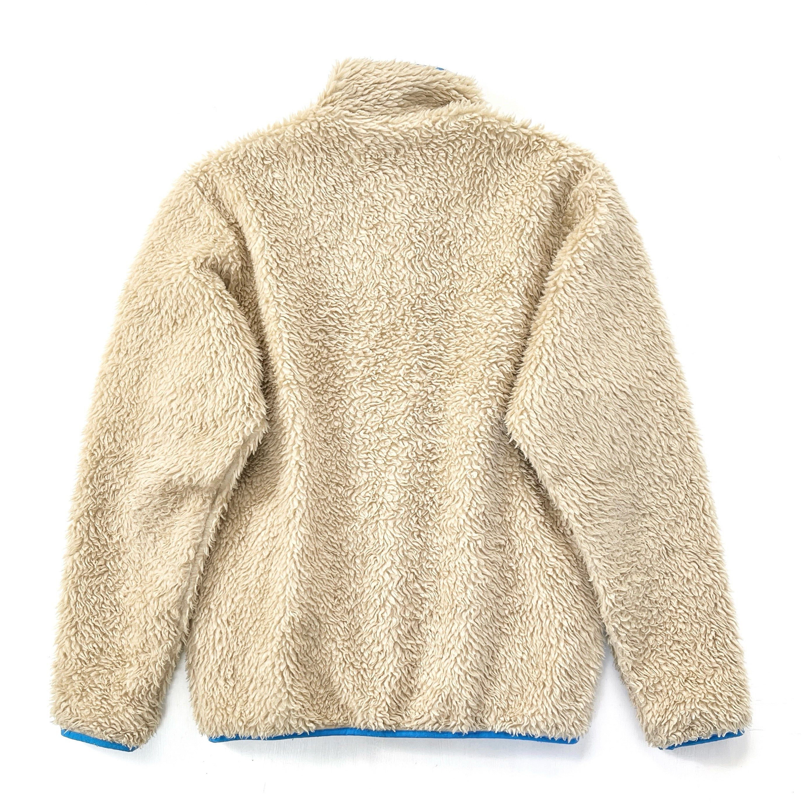 2012 Patagonia Classic Retro-X Deep Pile Cardigan, Light Tan & Blue (M)