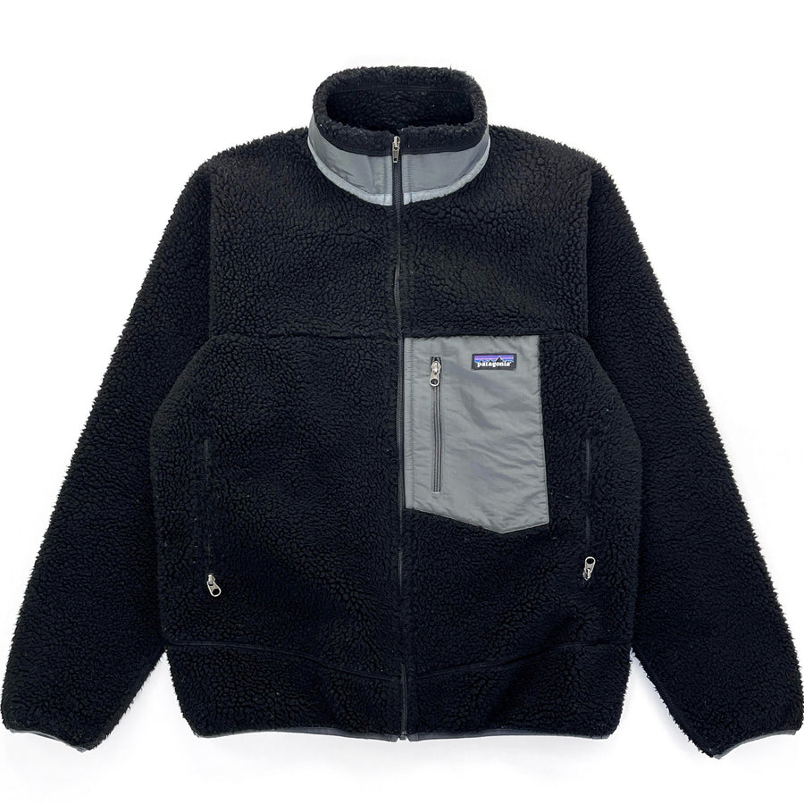 2015 Patagonia Classic Retro-X Fleece Jacket, Black & Light Grey (M)