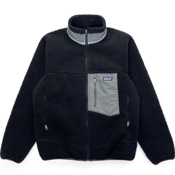2015 Patagonia Classic Retro-X Fleece Jacket, Black & Light Grey (M)