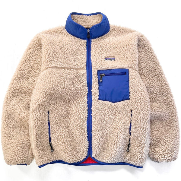 2004 Patagonia “Deep Pile” Classic Retro Cardigan, Natural & Fire (M)