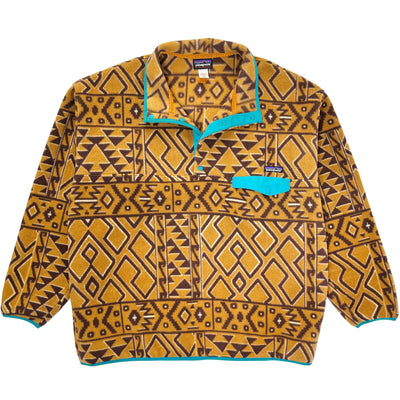 2014 Patagonia Printed Synchilla Snap-T, Montana Siete: Bear Brown (XXL)