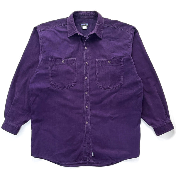 Patagonia (Vintage) — 1995 Patagonia Corduroy Button-Down Overshirt, Eggplant Purple (L/XL)