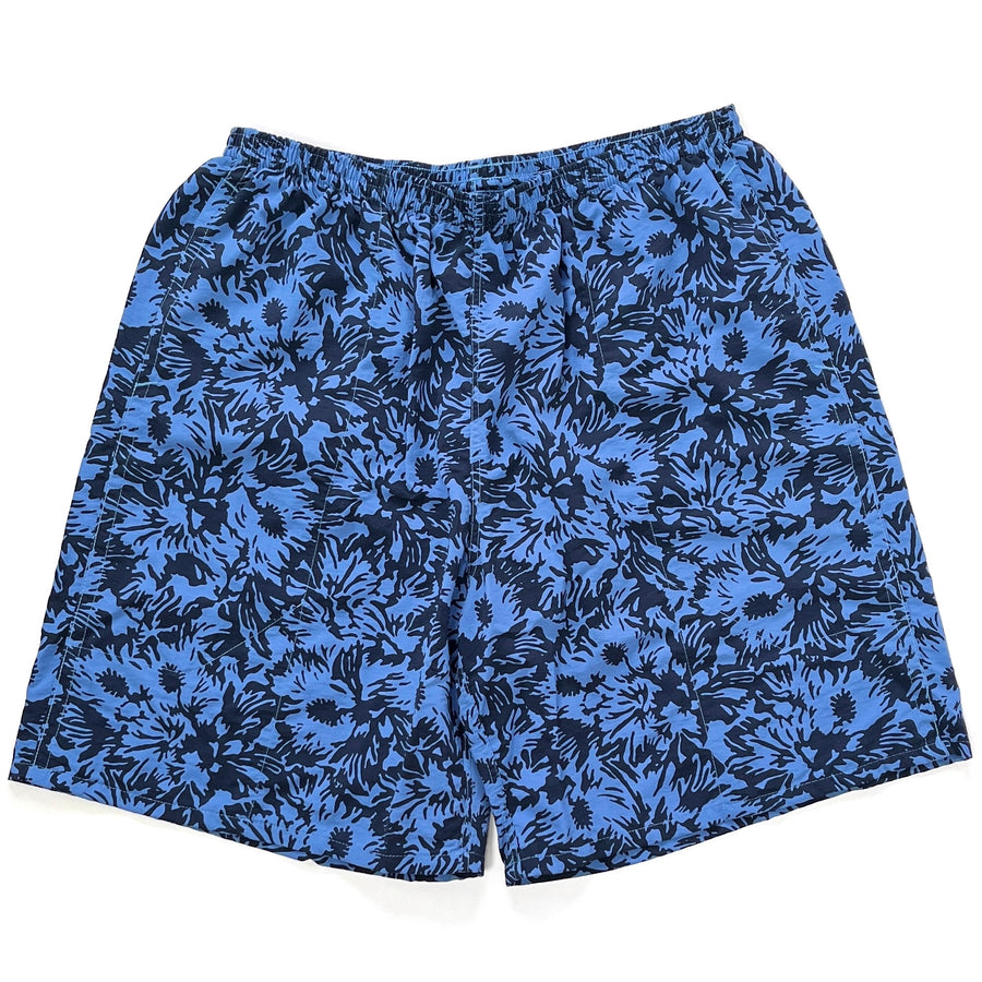 2009 Patagonia Mens 8” Printed Nylon Baggies Shorts, Blue Floral Print (L)