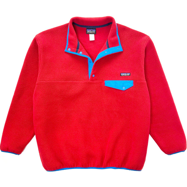 2014 Patagonia Synchilla Snap-T Fleece Pullover, Red / Bright Blue (L/XL)