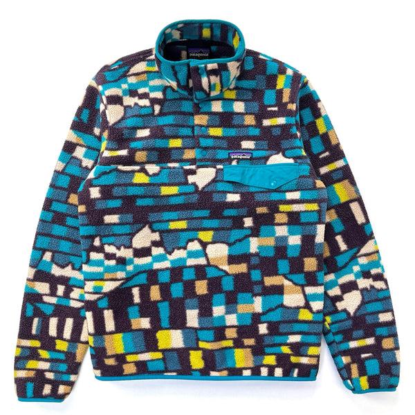 2023 Patagonia Womens Synchilla Snap-T, Fitz Roy Patchwork: Belay Blue (S)