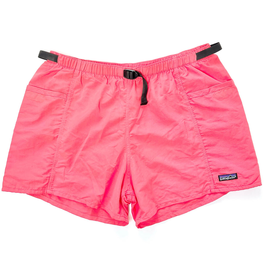 1991 Patagonia Mens 4” Belted Nylon River Shorts, Bright Coral (XL)