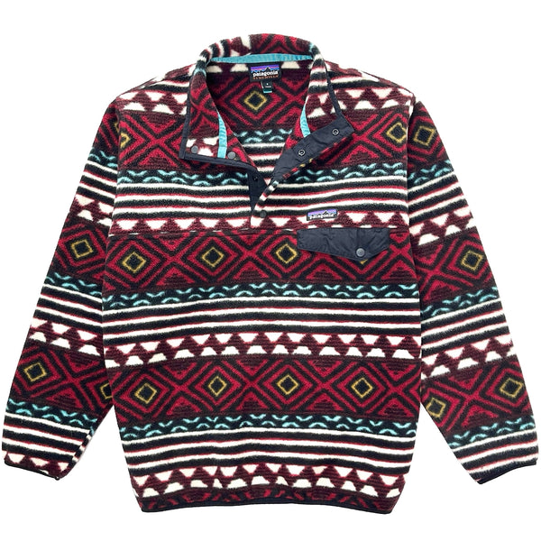 Patagonia (Modern) — 2016 Patagonia Printed Synchilla Snap-T Pullover, Saltillo: Cinder Red (S)