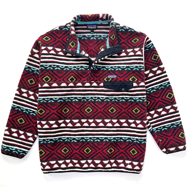2016 Patagonia Printed Synchilla Snap-T Pullover, Saltillo: Cinder Red (L)