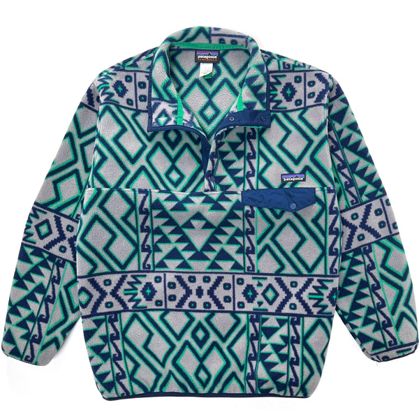2014 Patagonia Printed Synchilla Snap-T, Montana Siete: Feather Grey (M/L)