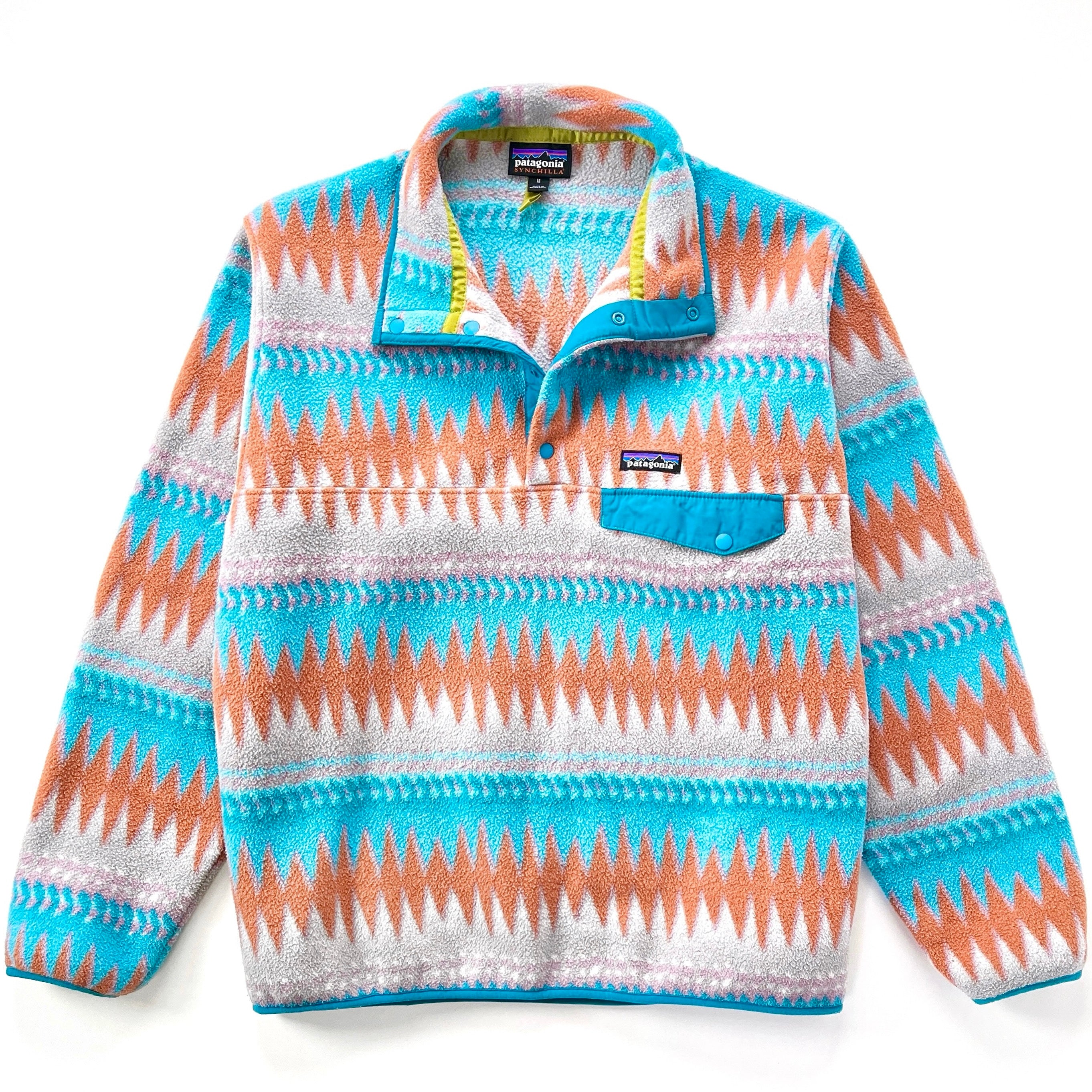 2017 Patagonia Printed Synchilla Snap-T, Laughing Waters: Filter Blue (M/L)