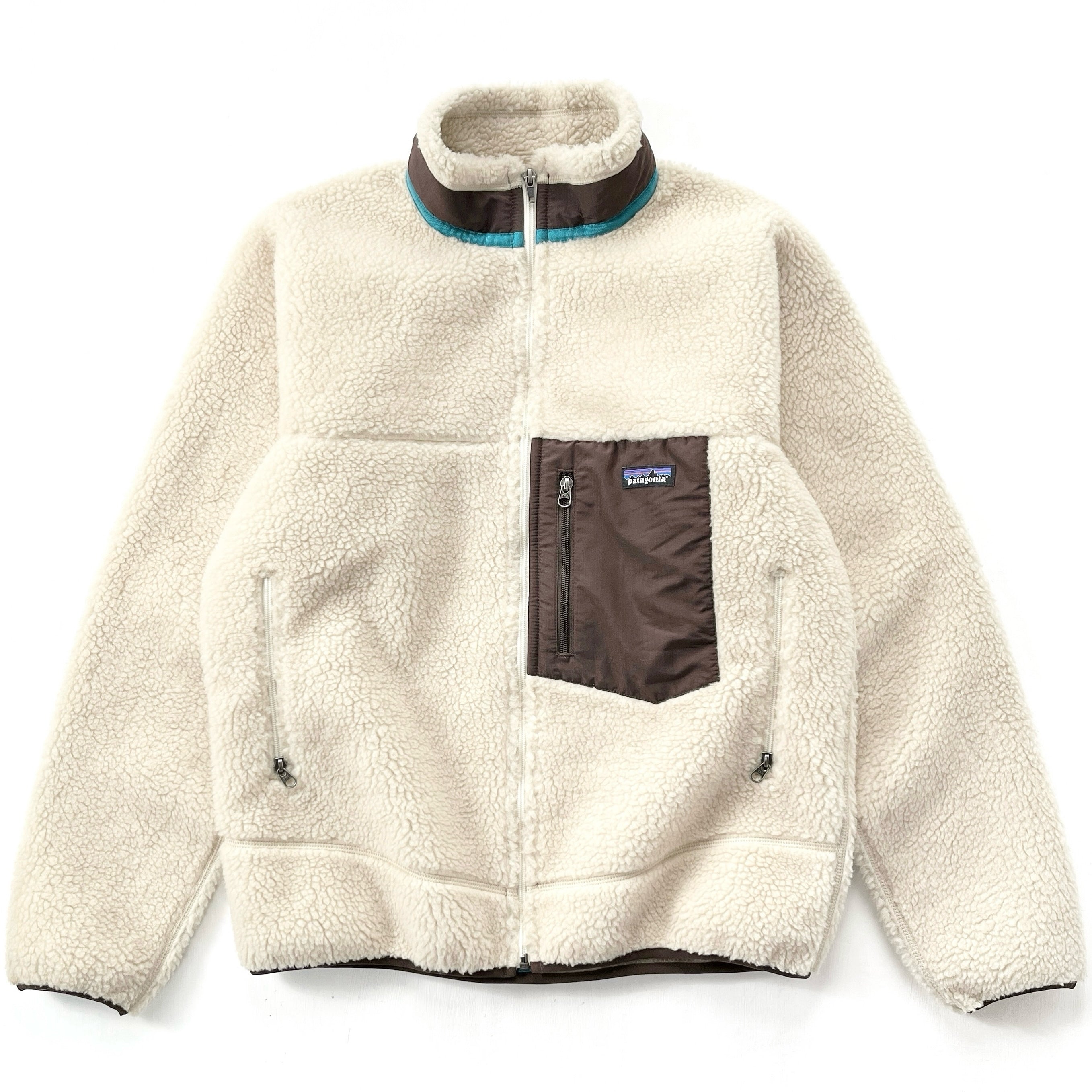 2014 Patagonia Classic Retro-X Fleece Jacket, Natural & Brown (M)