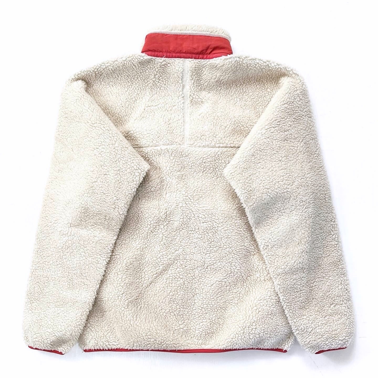 2007 Patagonia Classic Retro-X Fleece Jacket, Natural & Red (M)