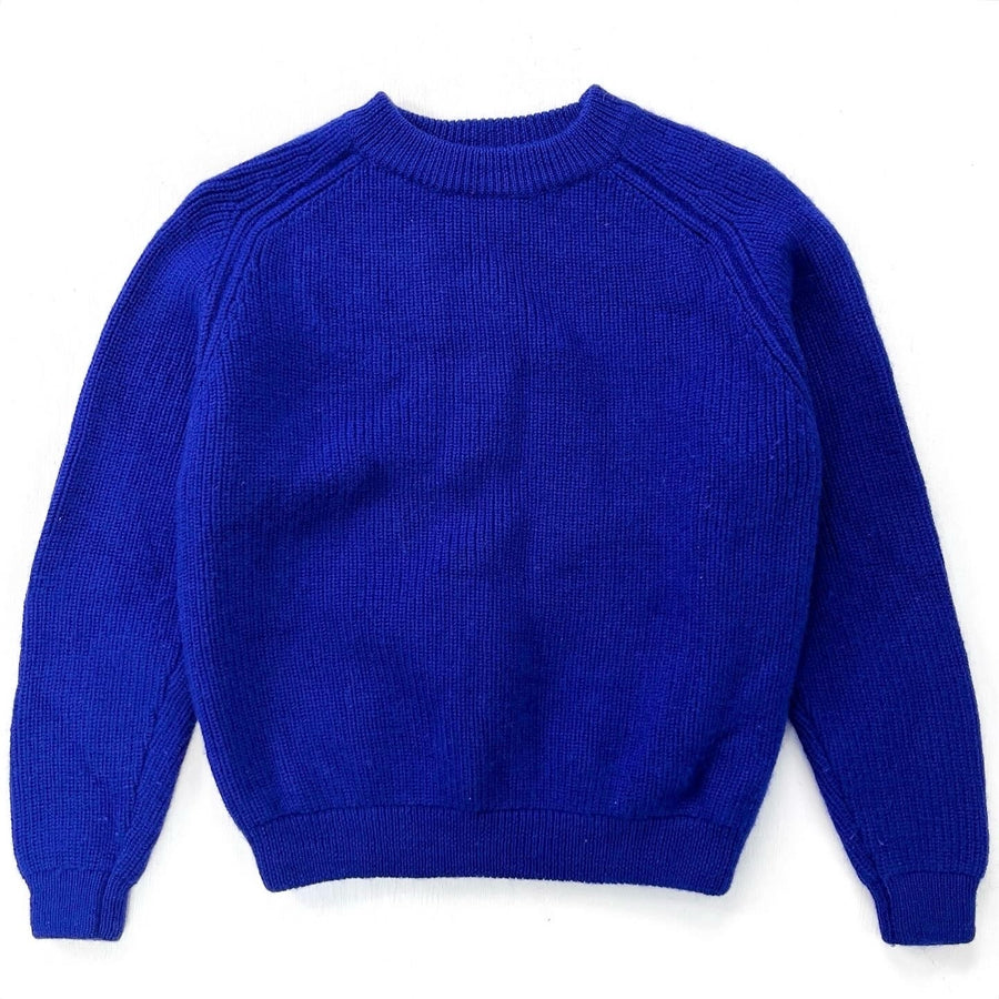 1980s Patagonia Chamonix Heavy Wool Guide Sweater, Cobalt (XS/S)