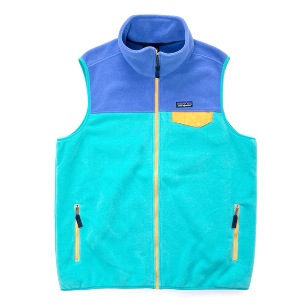 2016 Patagonia Full-Zip Synchilla Fleece Vest, Turquoise / Blue / Orange (XL)