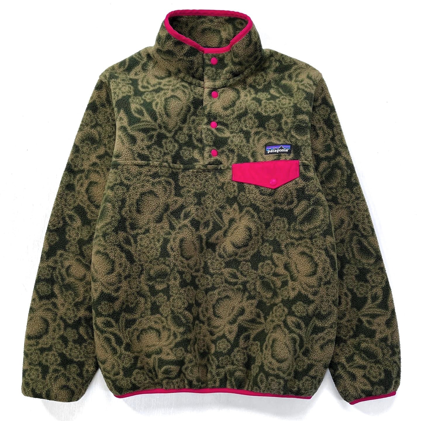 2015 Patagonia Womens Printed Synchilla Snap-T, Barceloneta (S)