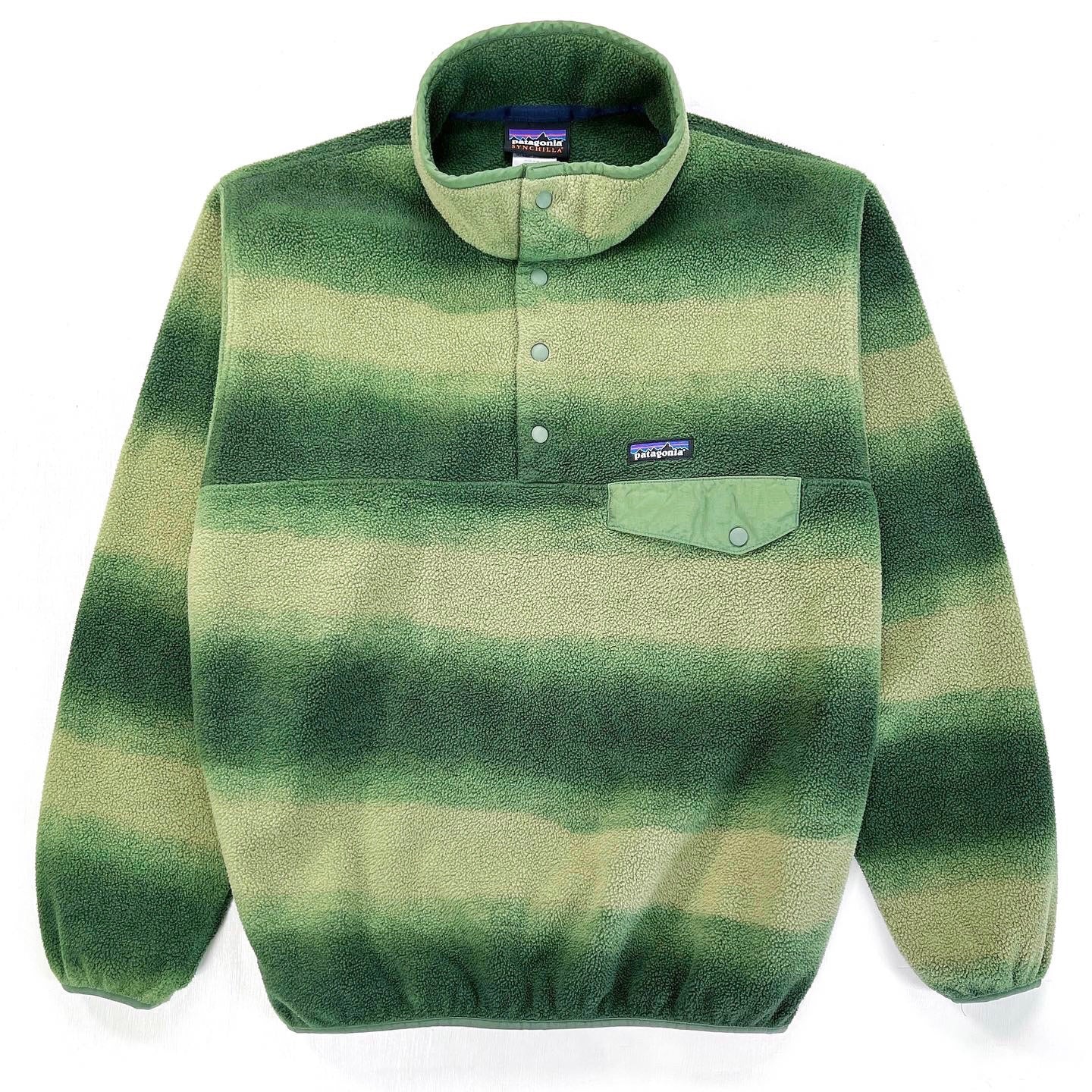 2015 Patagonia Printed Synchilla Snap-T, Hand Dipped: Green (M)