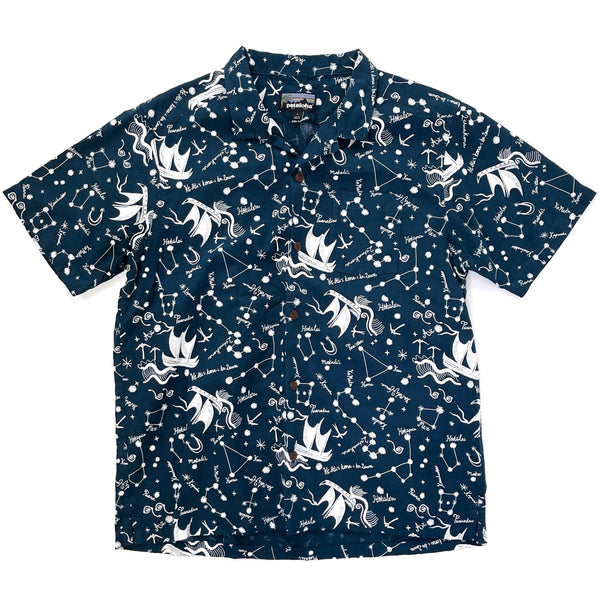 2023 Patagonia Limited Edition Pataloha Print Shirt, Ho'okele: Tidepool Blue (L)