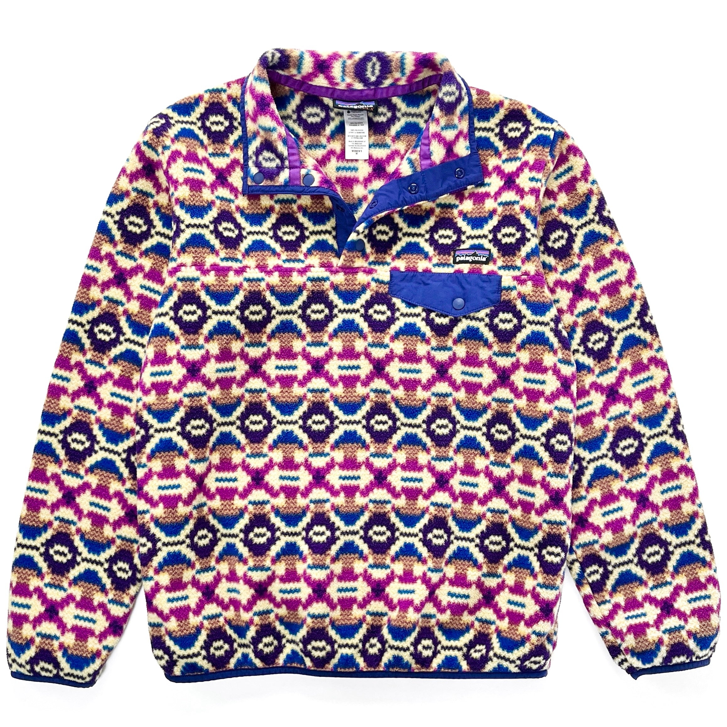 2013 Patagonia Womens Printed Synchilla Snap-T, Aberdeen: Butterfly (M)