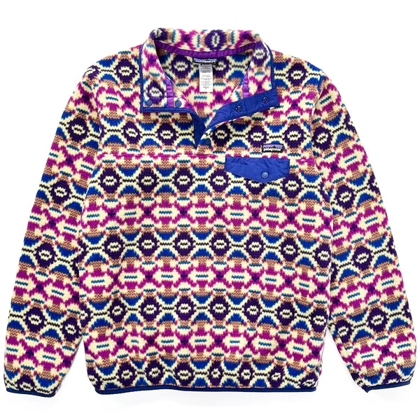 2013 Patagonia Womens Printed Synchilla Snap-T, Aberdeen: Butterfly (M)