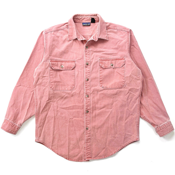 1990 Patagonia Garment Dyed Canvas Shirt, Weathered Red (L)