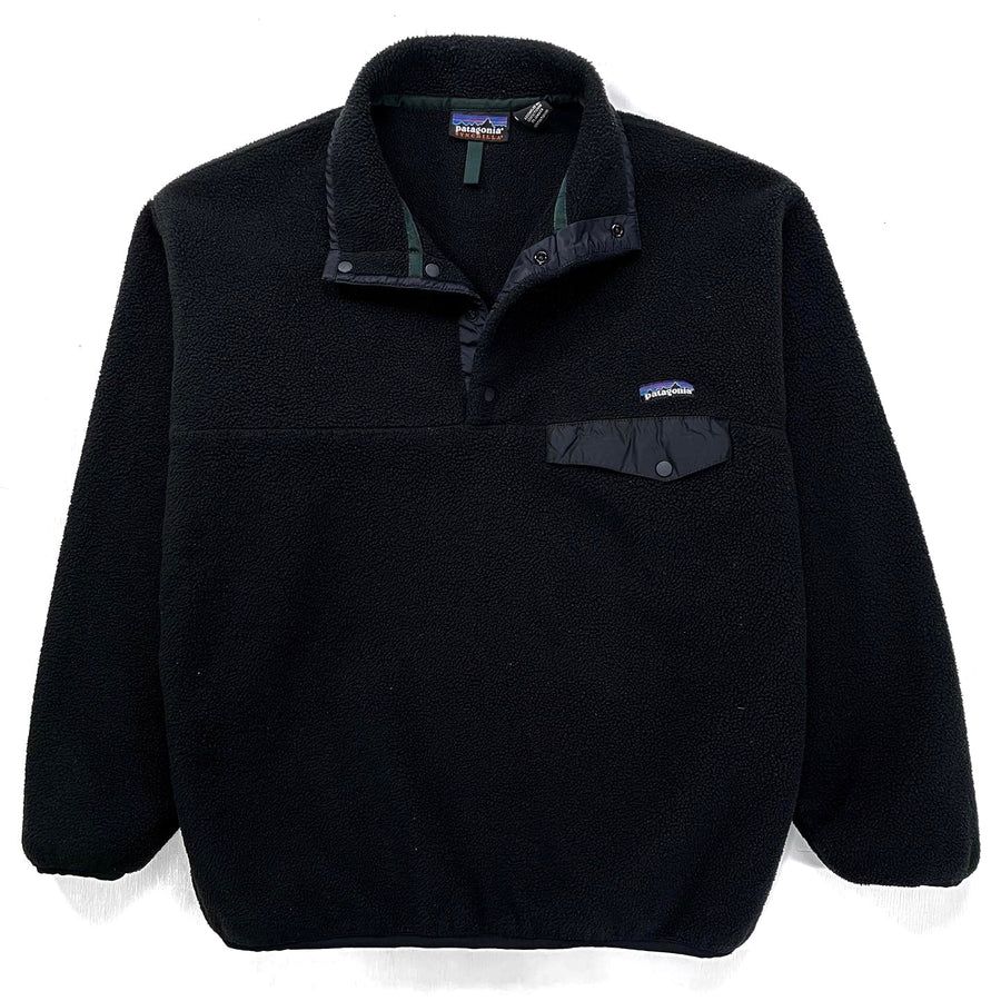 1997 Patagonia Synchilla Snap-T Pullover, Black & Hunter (L)