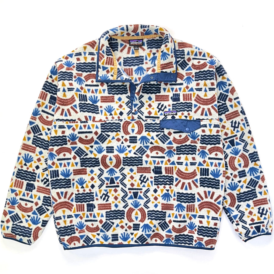 2019 Patagonia Printed Synchilla Snap-T Pullover, Protected Peaks: Multi Big (XL)
