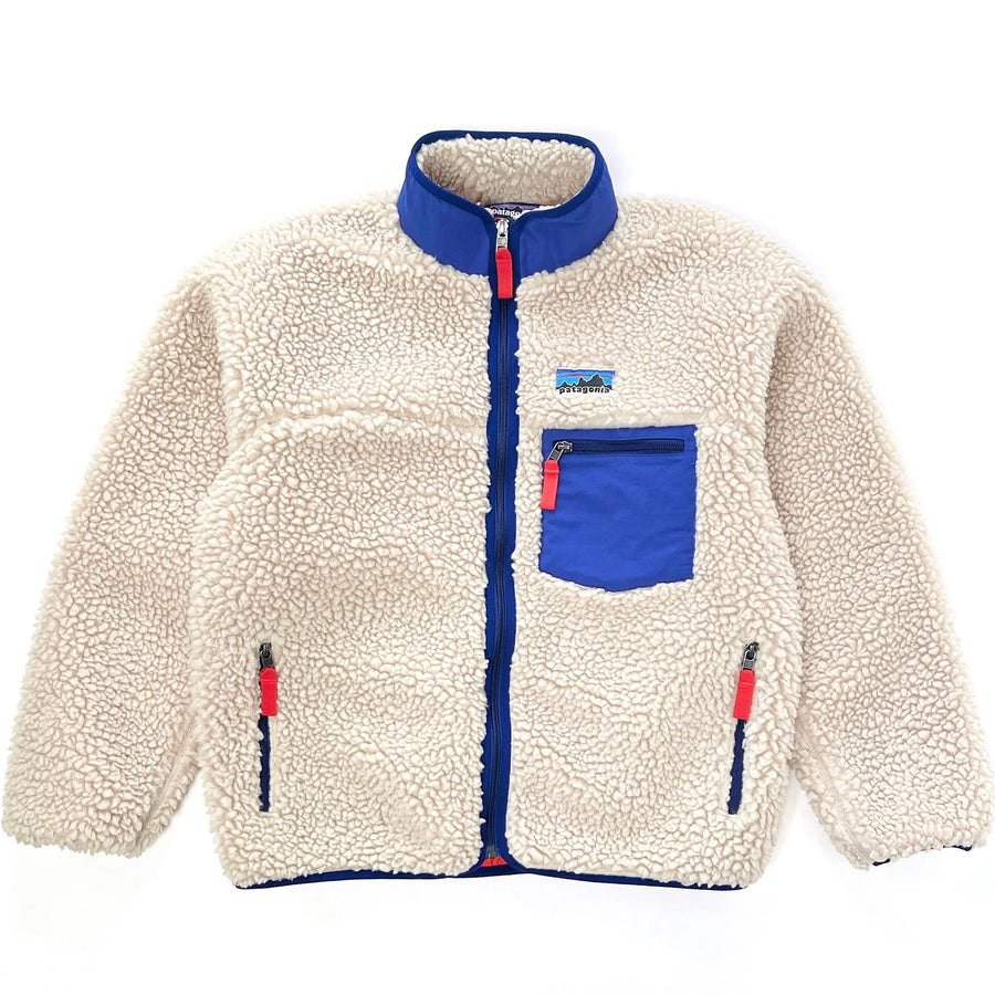2025 Patagonia Womens Classic Retro-X Fleece Jacket, Dark Natural / Cobalt (M)