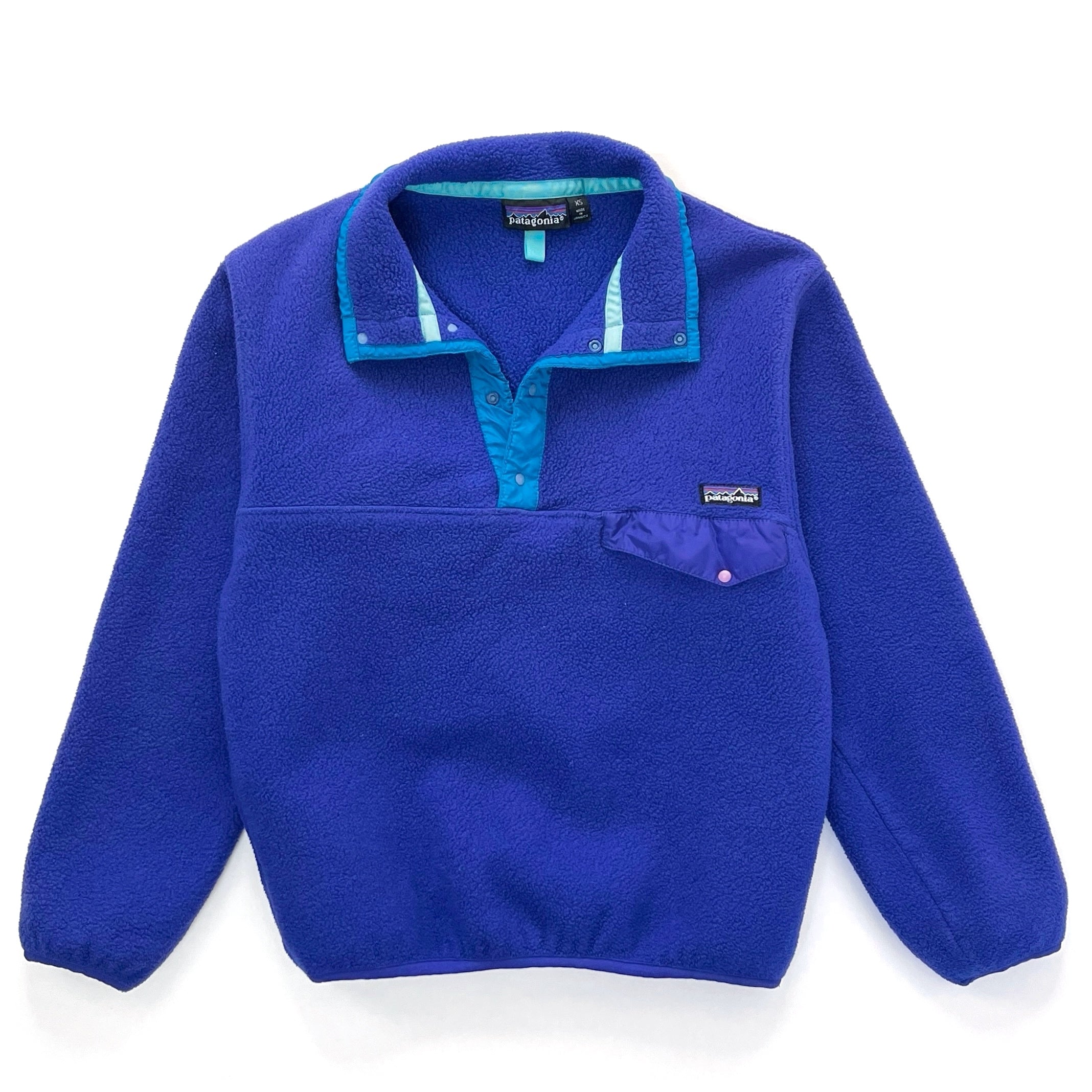 1992 Patagonia Synchilla Snap-T Fleece Pullover, Cobalt Blue (XS)