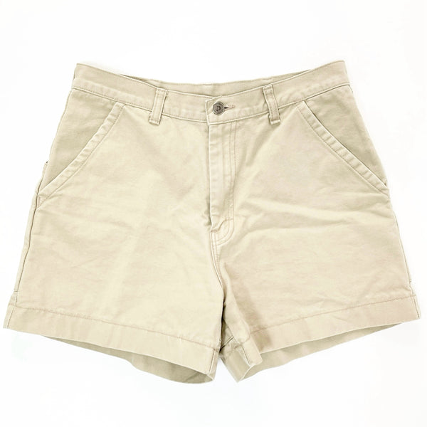 Patagonia (Vintage) — 1982 Patagonia Mens Original Cotton Canvas Stand Up Shorts, Light Tan (32)