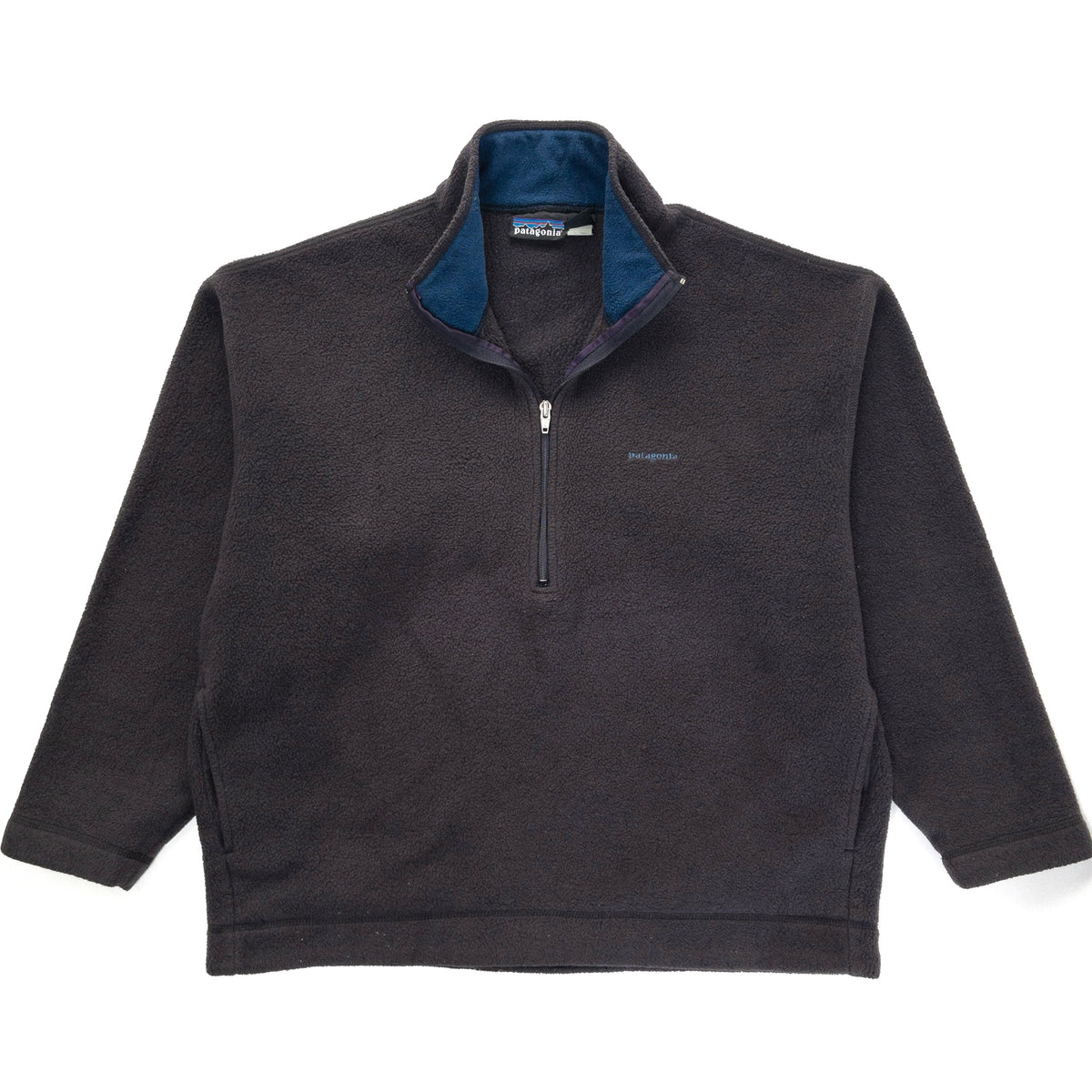 1995 Patagonia Made In The U.S.A. Half-Zip Synchilla Sweater, Ink Black (L/XL)