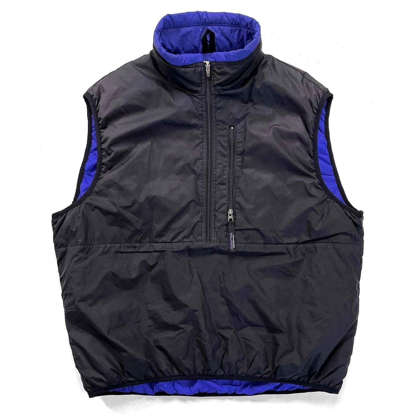 2001 Patagonia Puffball Insulated Vest, Black & Cerulean (L)