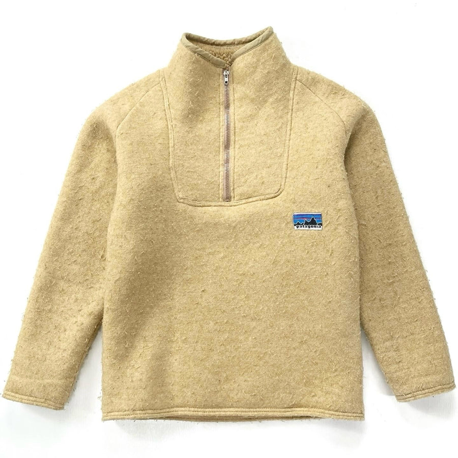 1970s Patagonia First Edition Half-Zip Pile Sweater, Tan (M)