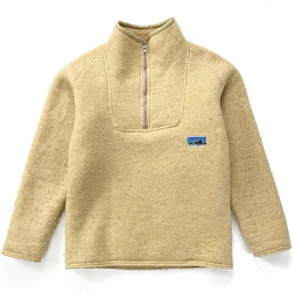 1970s Patagonia First Edition Half-Zip Pile Sweater, Tan (M)