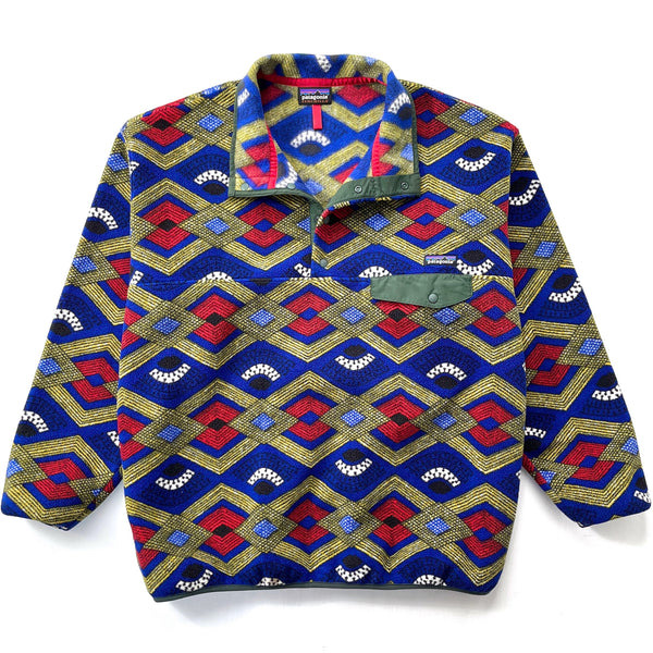 2014 Patagonia Printed Synchilla Snap-T, Slowfoot: Cobalt Blue (XL)