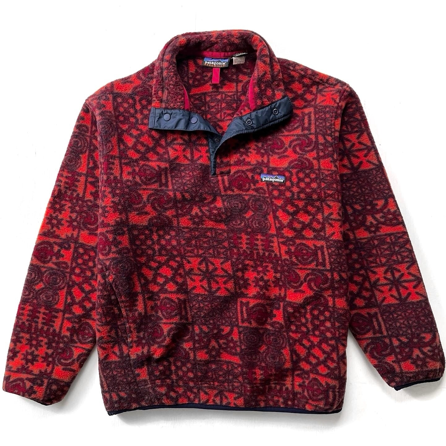 1997 Patagonia Printed Snap-T, Ghana Gourds: Spiced Orange (S)