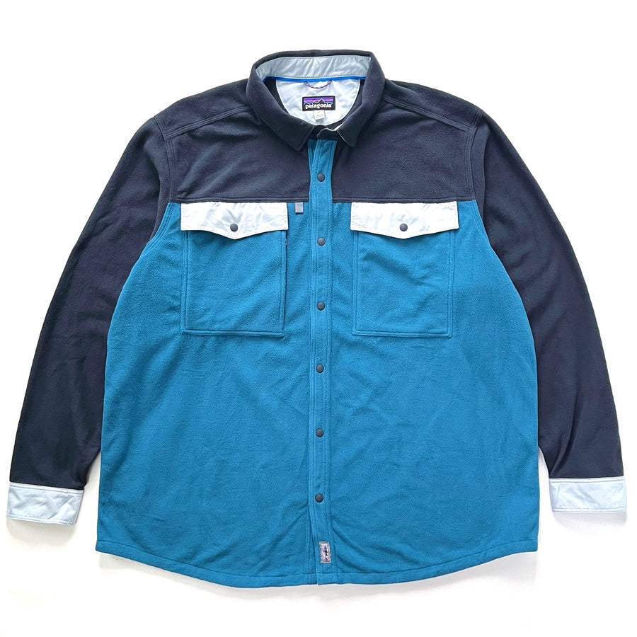 2022 Patagonia Mens Early Rise Synchilla Fleece Snap Shirt, Wavy Blue (XXL)