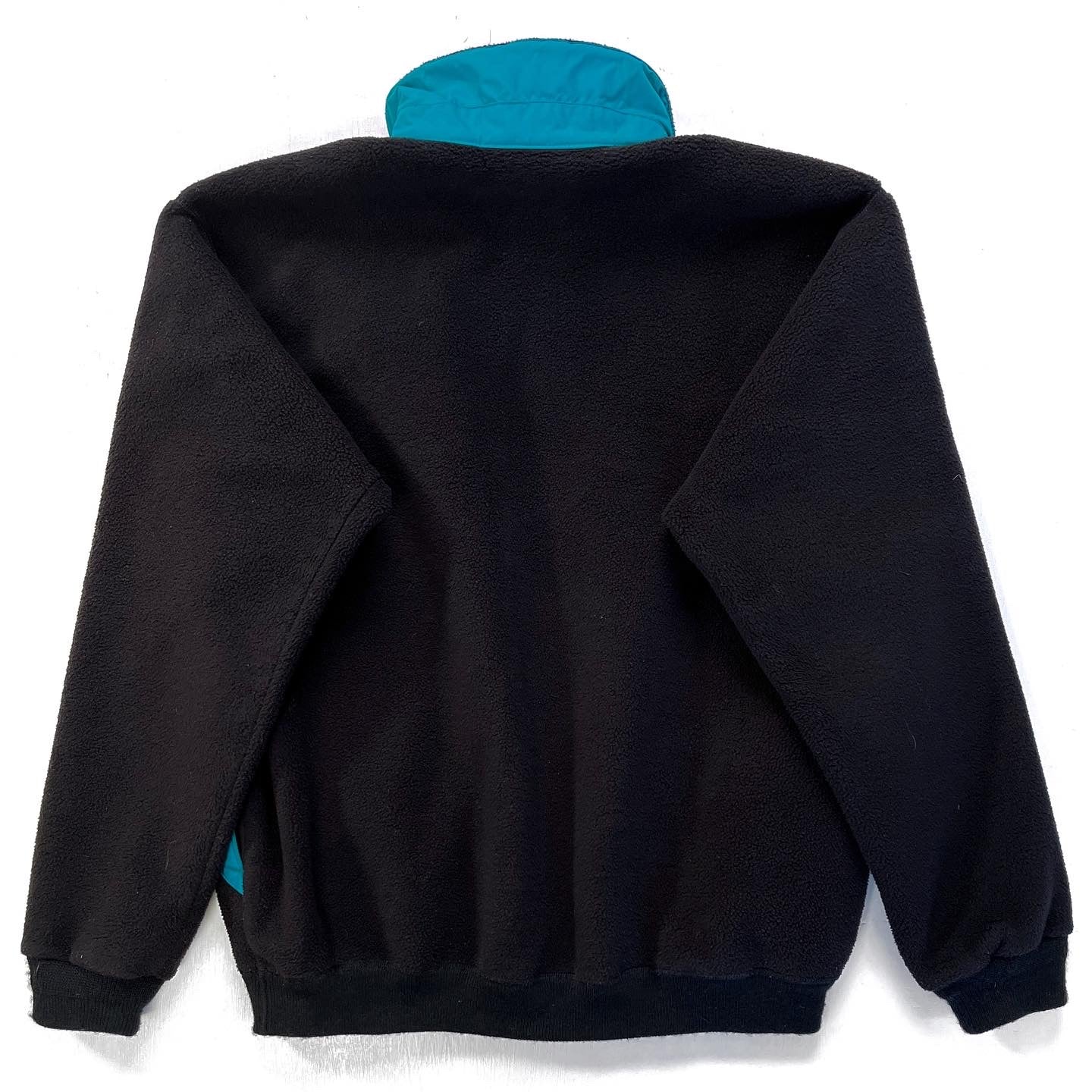 1988 Patagonia Synchilla Half-Zip Sweater, Black & Emerald (M)