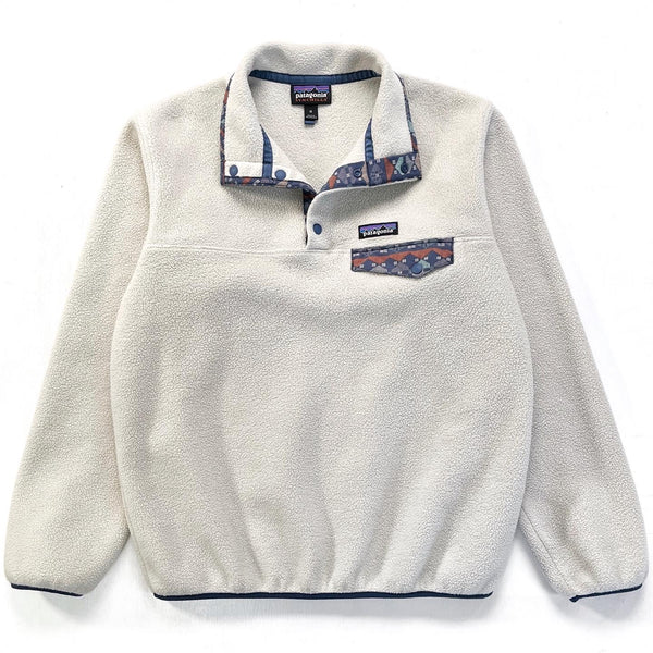 2018 Patagonia Womens Synchilla Snap-T, Pelican & Stone Blue (M)