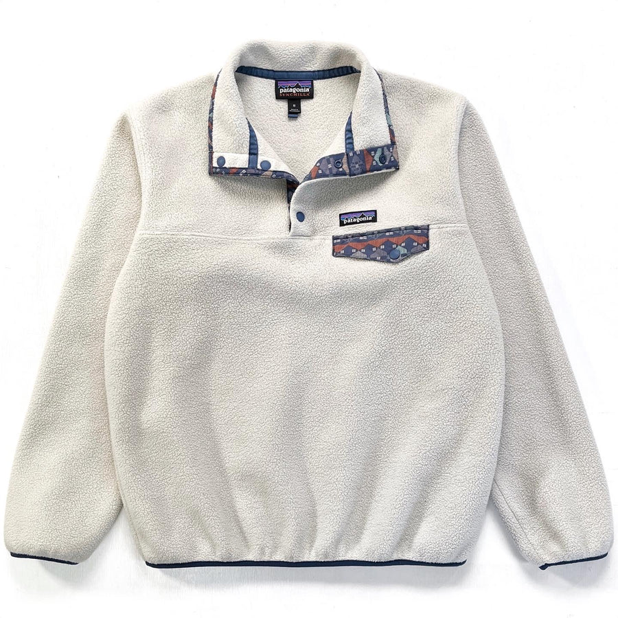 2018 Patagonia Womens Synchilla Snap-T, Pelican & Stone Blue (M)