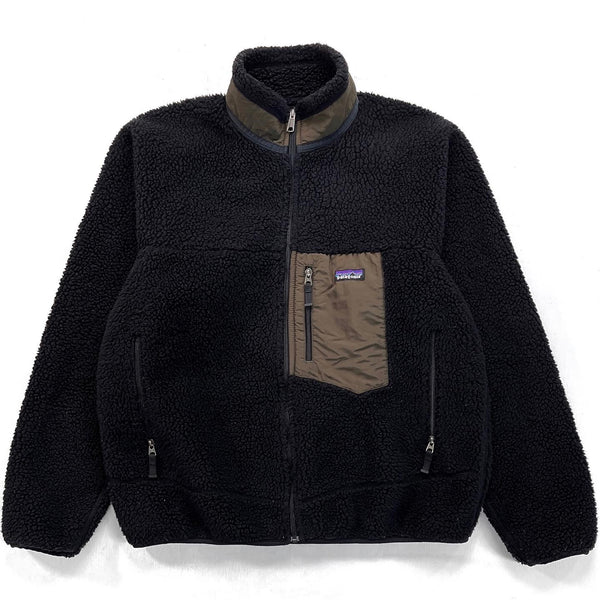 2008 Patagonia Classic Retro-X Fleece Jacket, Black & Gravel (L)