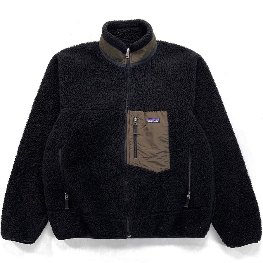 2008 Patagonia Classic Retro-X Fleece Jacket, Black & Gravel (L)