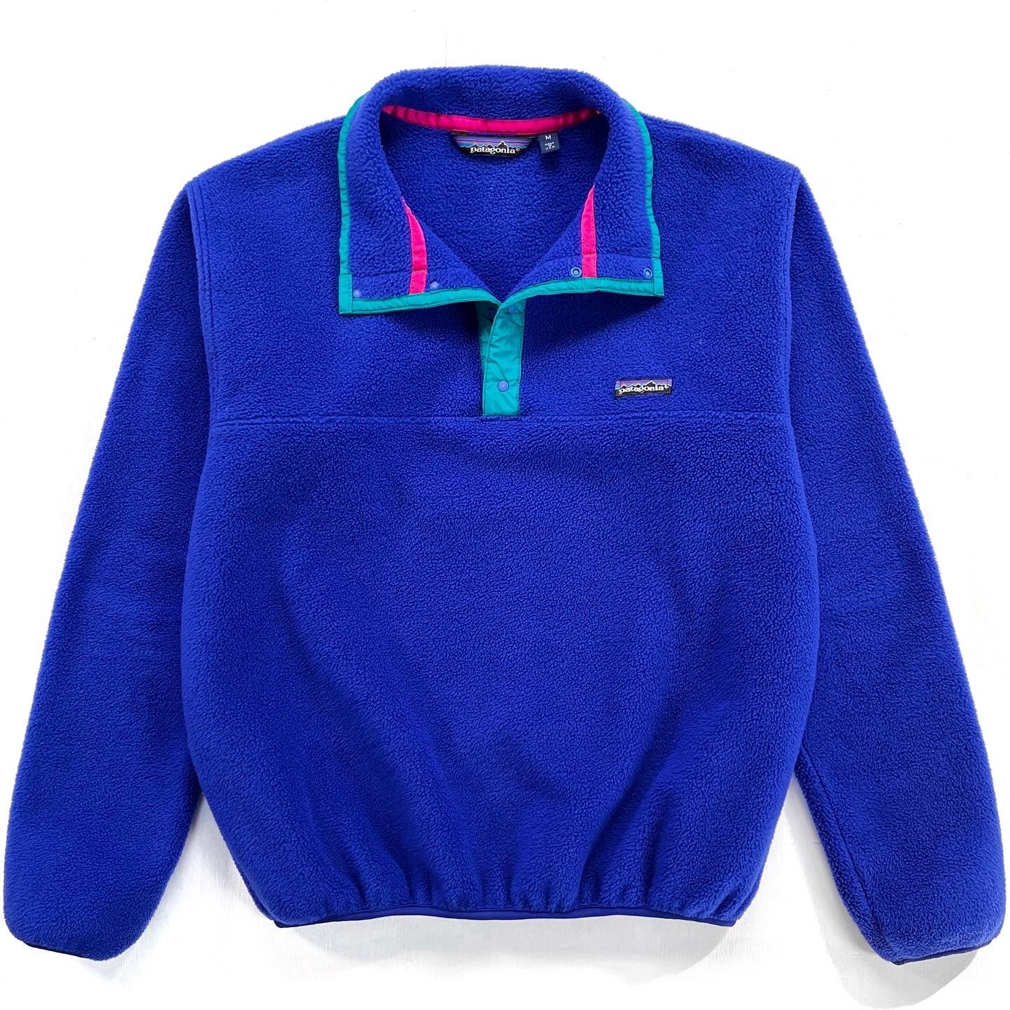 1988 Patagonia Made In The U.S.A. Synchilla Snap-T, Electric Blue (M)